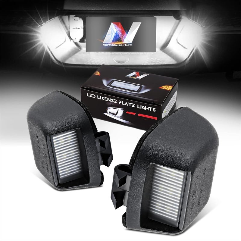 NUVISION LIGHTING Pair of LED License Plate Lights Compatible with 07-19 Frontier Navara / 08-15 Armada / 07-15 Titan, 26510-ZP50A 26510-EA820, NVL-LPL-018 - Image 1